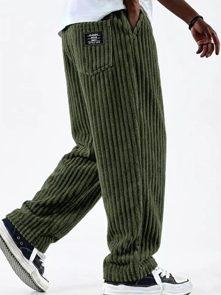 Bishop | Men's Corduroy Premium Sweatpants - Color:Green;Size:XS