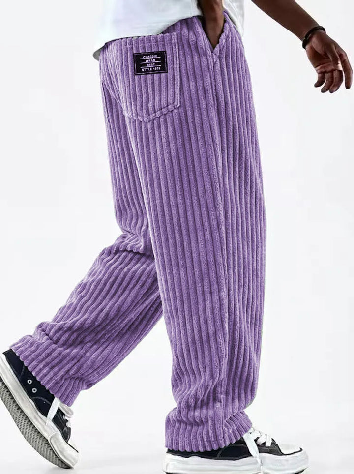Bishop | Men's Corduroy Premium Sweatpants - Color:Purple;Size:XS