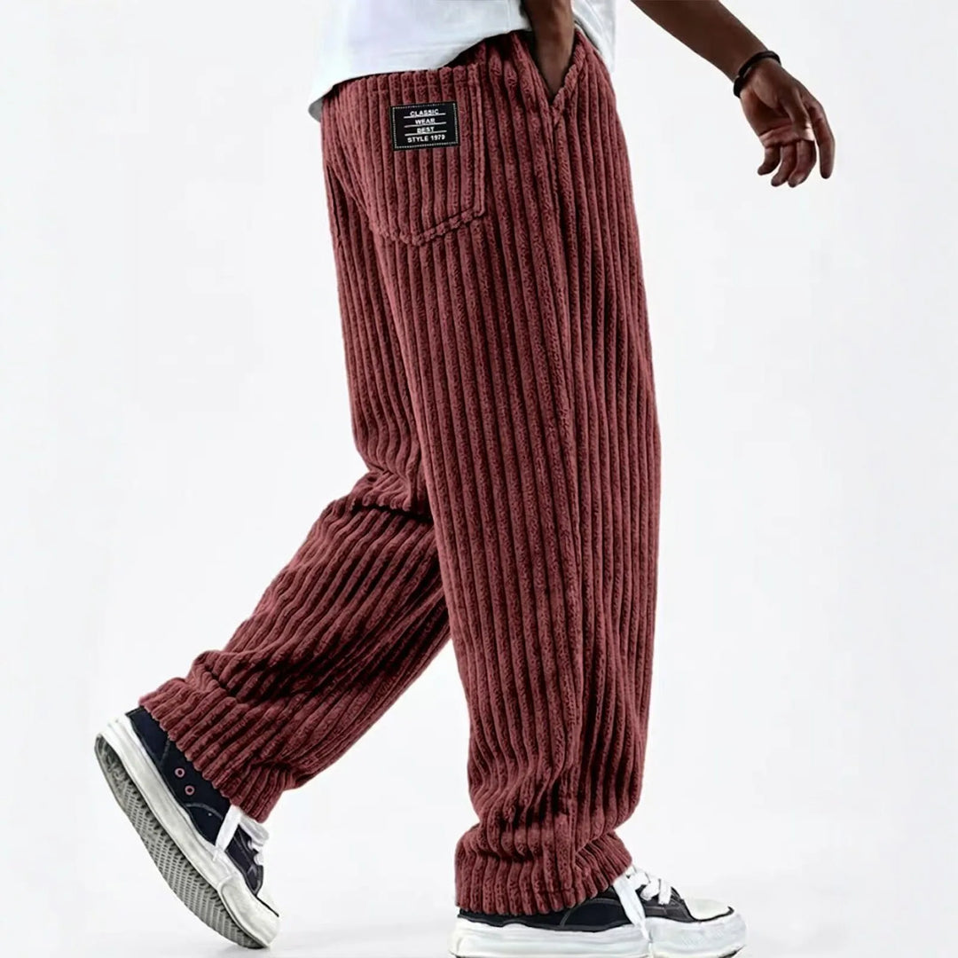 Bishop | Men's Corduroy Premium Sweatpants - Color:Red;Size:XS