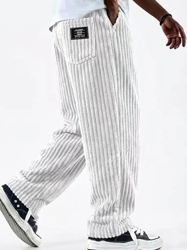 Bishop | Men's Corduroy Premium Sweatpants - Color:White;Size:XS