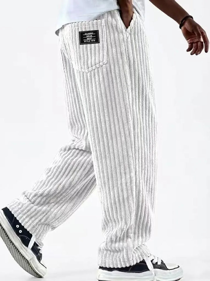 Bishop | Men's Corduroy Premium Sweatpants - Color:White;Size:XS