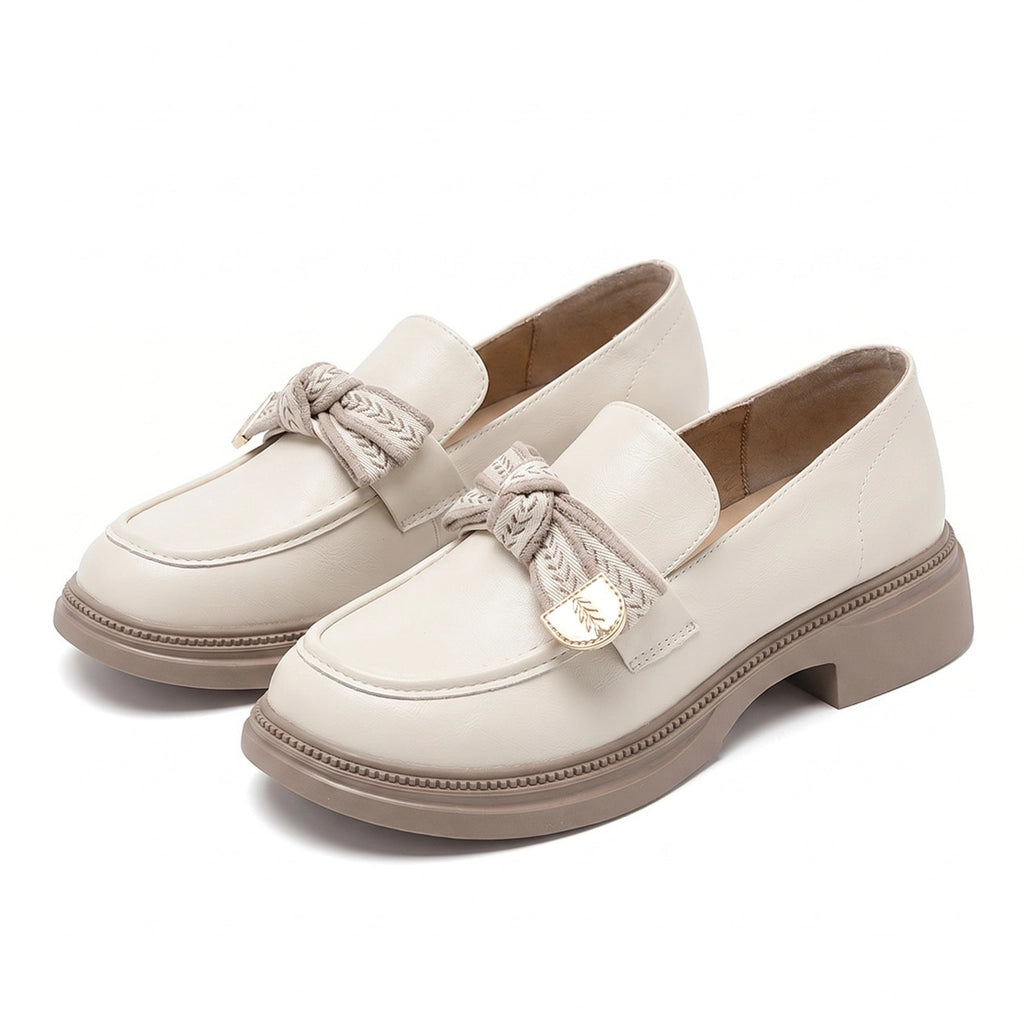 Blair Platform Loafers - Color:Beige;Size:35