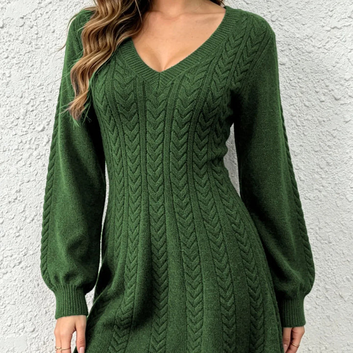 Bonnie | Women's Cable-Knit Sweater  - Color:Army Green;Size:S