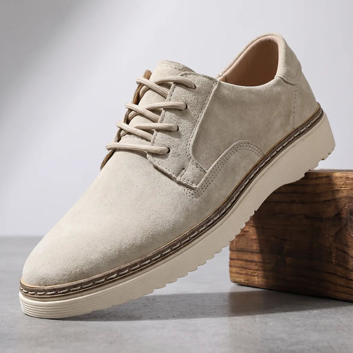 Bradley Leather Sneakers - Color:Beige;Size:38