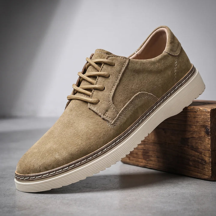 Bradley Leather Sneakers - Color:Brown;Size:38