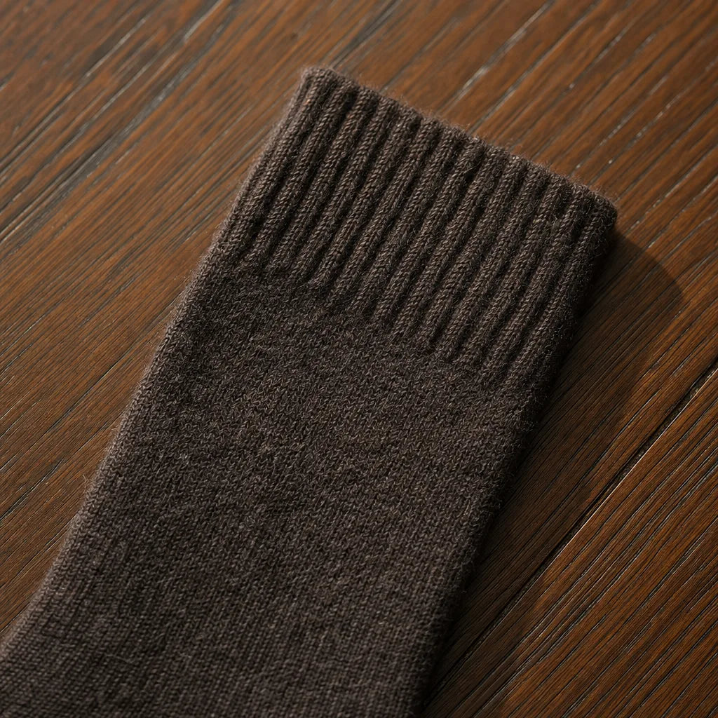 Men's Brown Zoe Wool Thermal Socks
