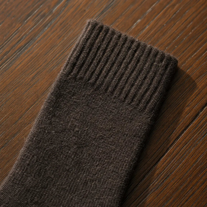Men's Brown Zoe Wool Thermal Socks