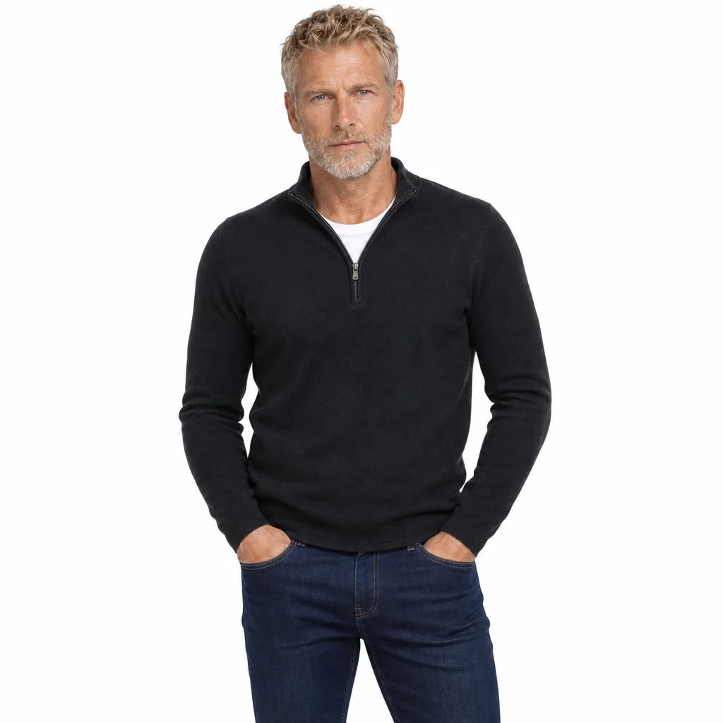 Men's Black Pinkerton Zip Turtleneck Sweater