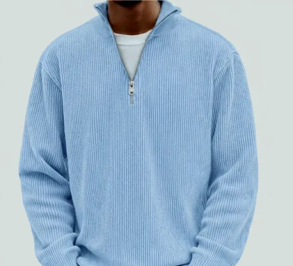 Bronson | Men's Quarter-Zip Sweater - Color:Blue;Size:XS