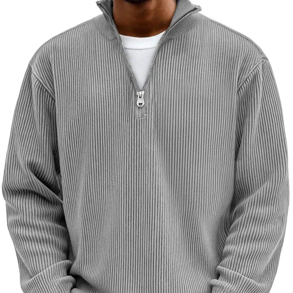 Bronson | Men's Quarter-Zip Sweater - Color:Gray;Size:XS