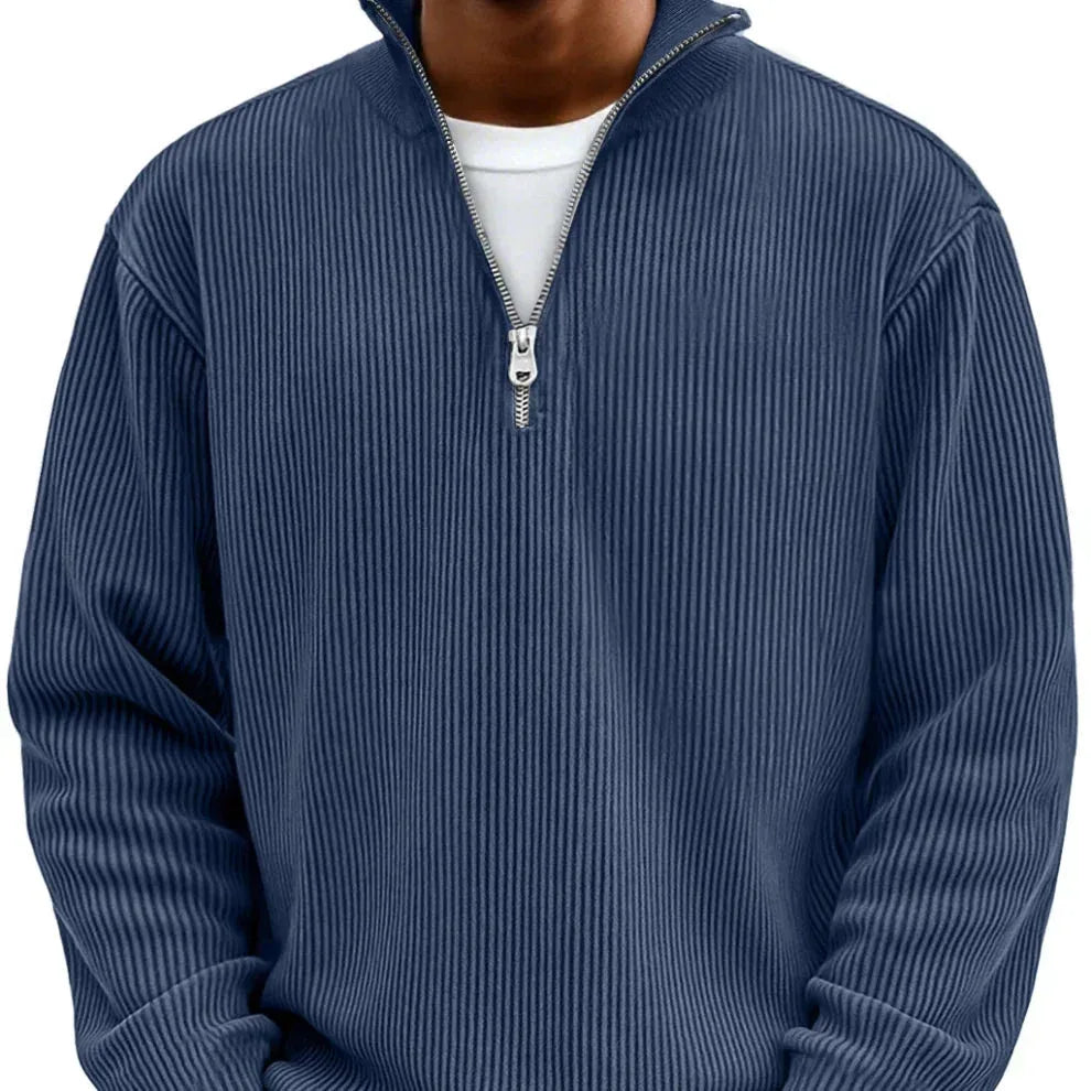 Bronson | Men's Quarter-Zip Sweater - Color:Navy Blue;Size:XS