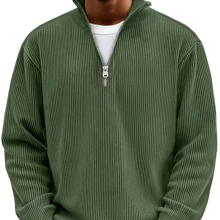 Bronson | Men's Quarter-Zip Sweater - Color:Olive Green;Size:XS