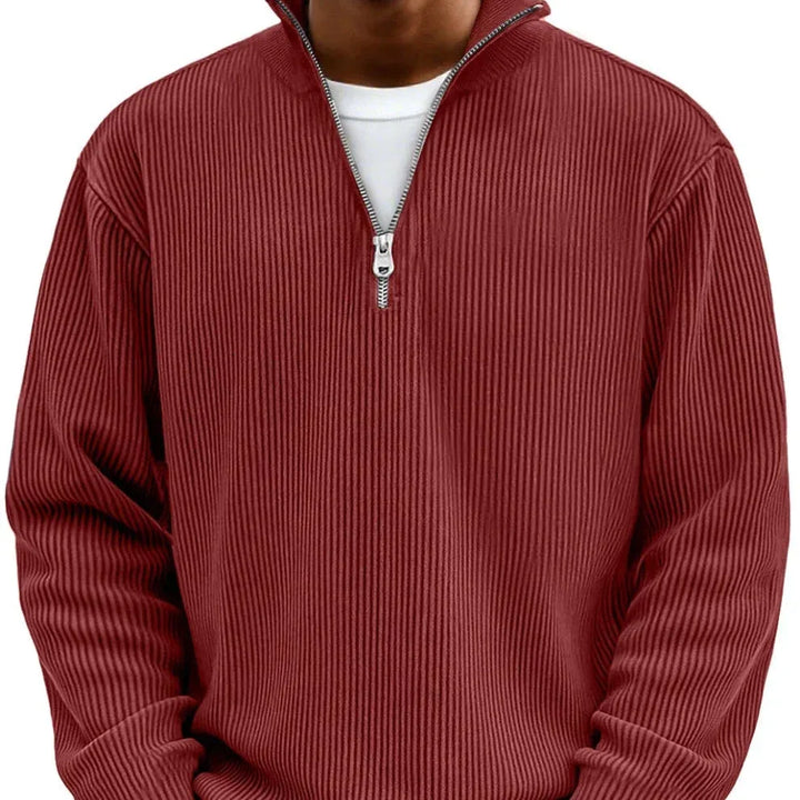 Bronson | Men's Quarter-Zip Sweater - Color:Red;Size:XS