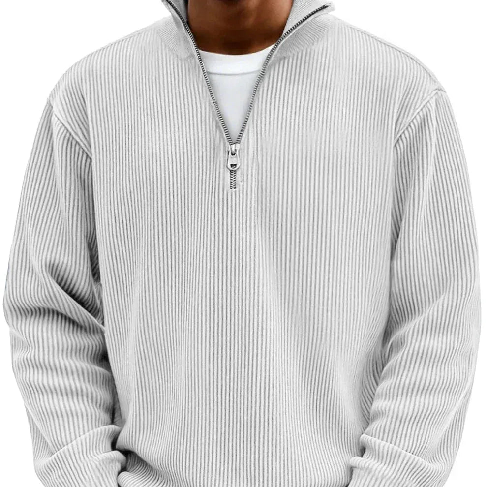 Bronson | Men's Quarter-Zip Sweater - Color:White;Size:XS