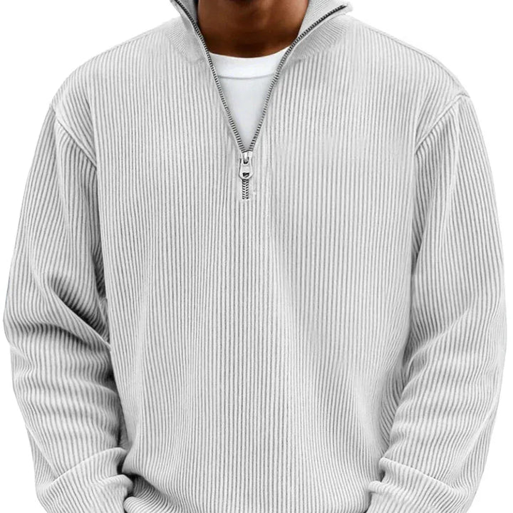Bronson | Men's Quarter-Zip Sweater - Color:White;Size:XS
