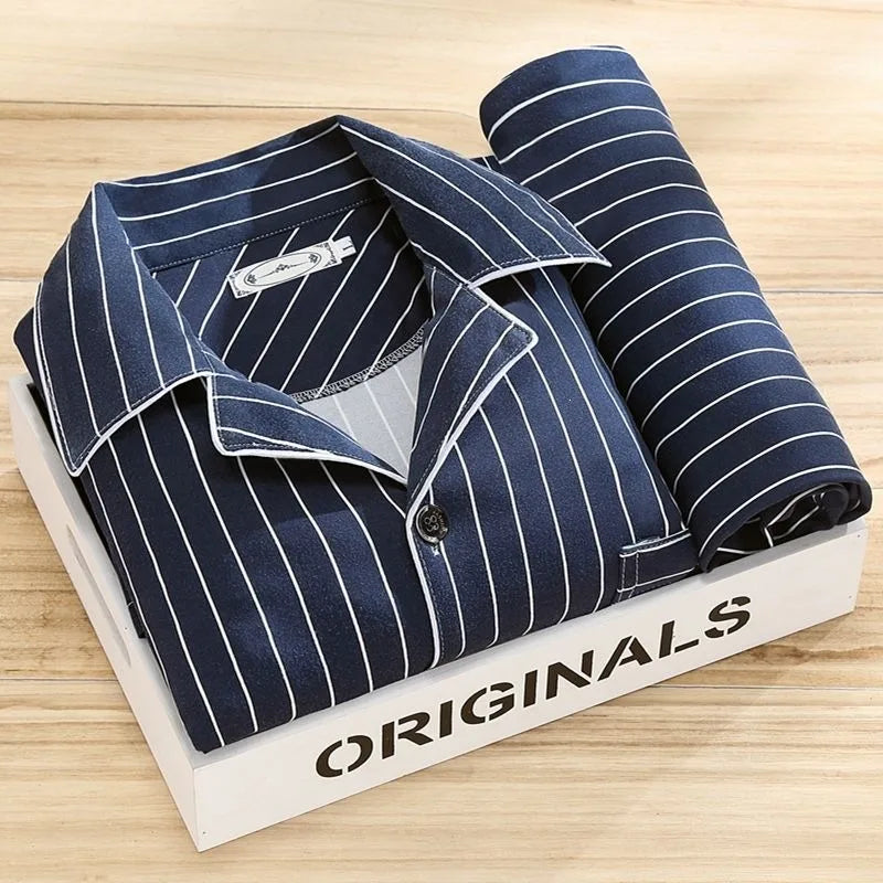 Bryan | Men's Long-Sleeve Pajama Set  - Color:Bayou Blue;Size:L