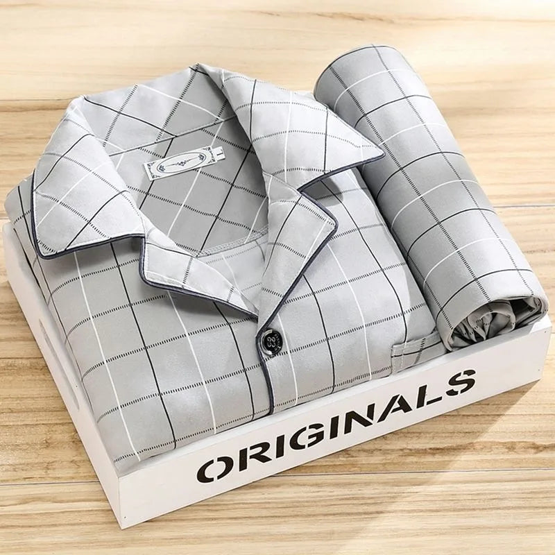 Bryan | Men's Long-Sleeve Pajama Set  - Color:Iron Gray;Size:L