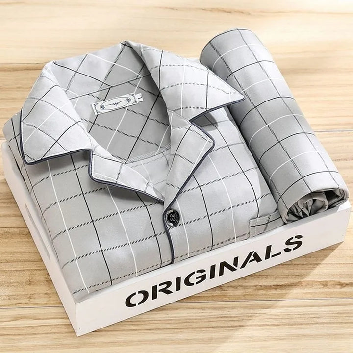 Bryan | Men's Long-Sleeve Pajama Set  - Color:Iron Gray;Size:L