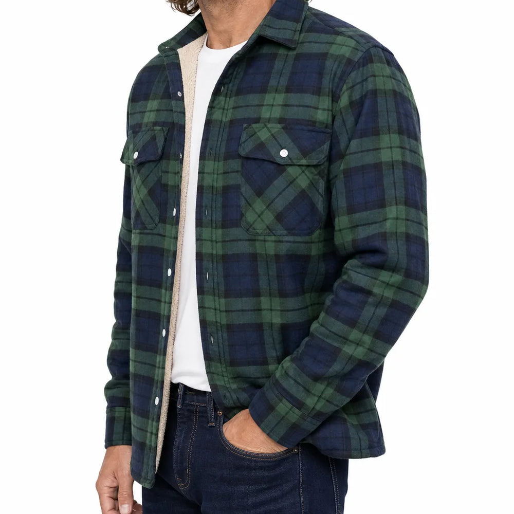 Men's Green Buckley Plaid Shirt Jacket