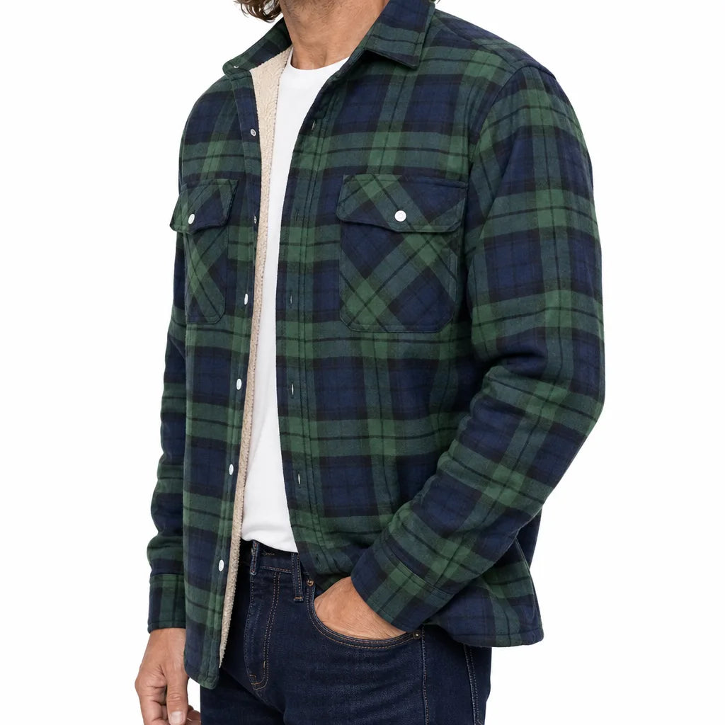 Men's Green Buckley Plaid Shirt Jacket