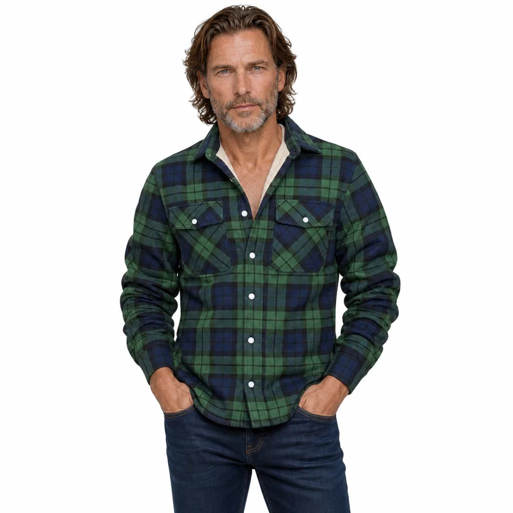 Men's Green Buckley Plaid Shirt Jacket