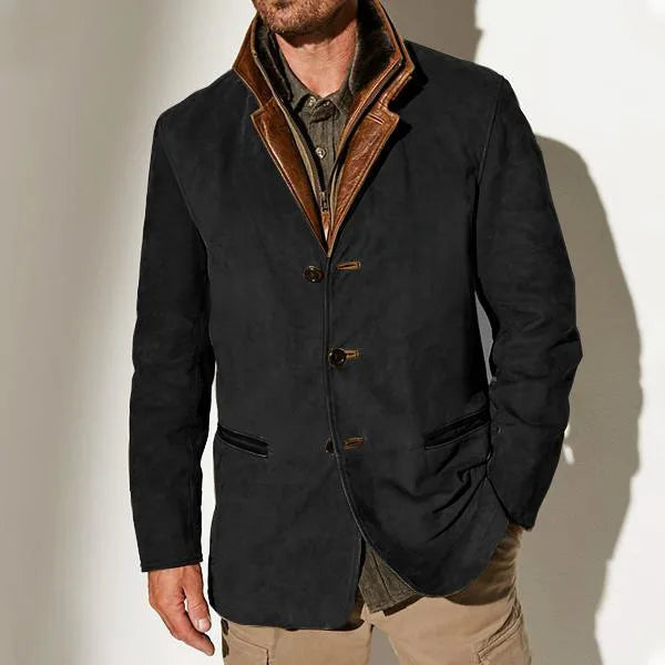 Caden | Men's Vintage Winter Jacket  - Color:Black;Size:XS