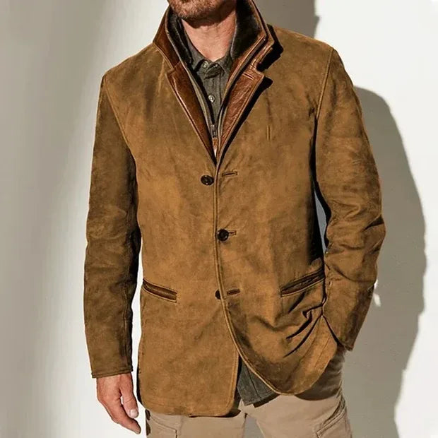 Caden | Men's Vintage Winter Jacket  - Color:Brown;Size:XS