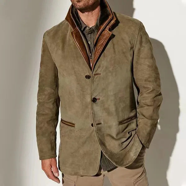 Caden | Men's Vintage Winter Jacket  - Color:Green;Size:XS