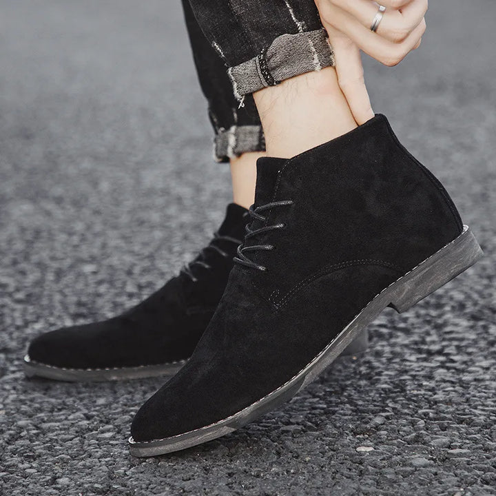 Caleb | Men's Lace-Up Ankle Boots  - Color:Black;Size:39