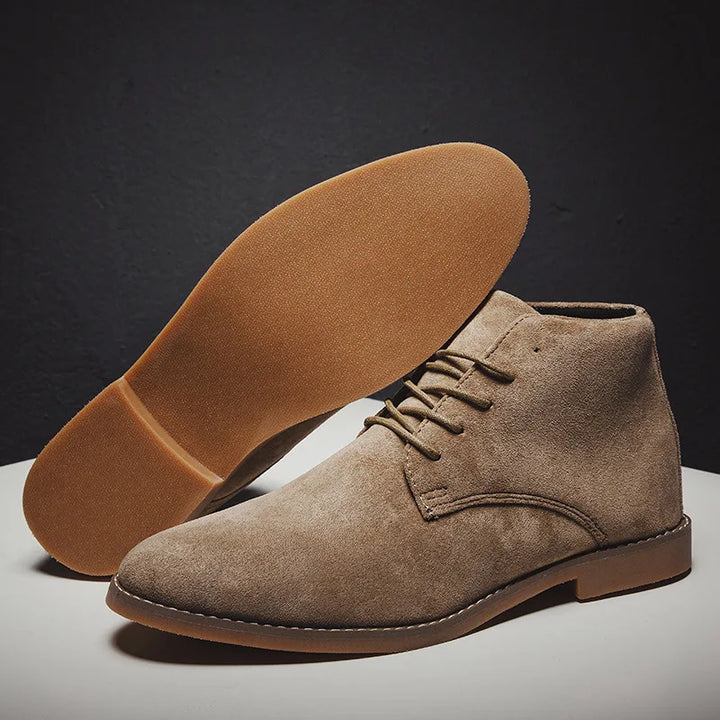 Caleb | Men's Lace-Up Ankle Boots  - Color:Khaki;Size:39