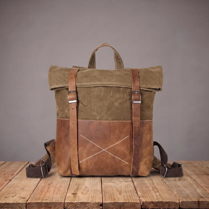 Callahan | Men's Canvas Travel Laptop Backpack  - Color:Beige