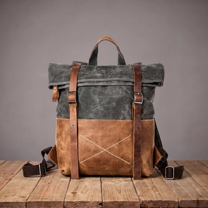 Callahan | Men's Canvas Travel Laptop Backpack  - Color:Green