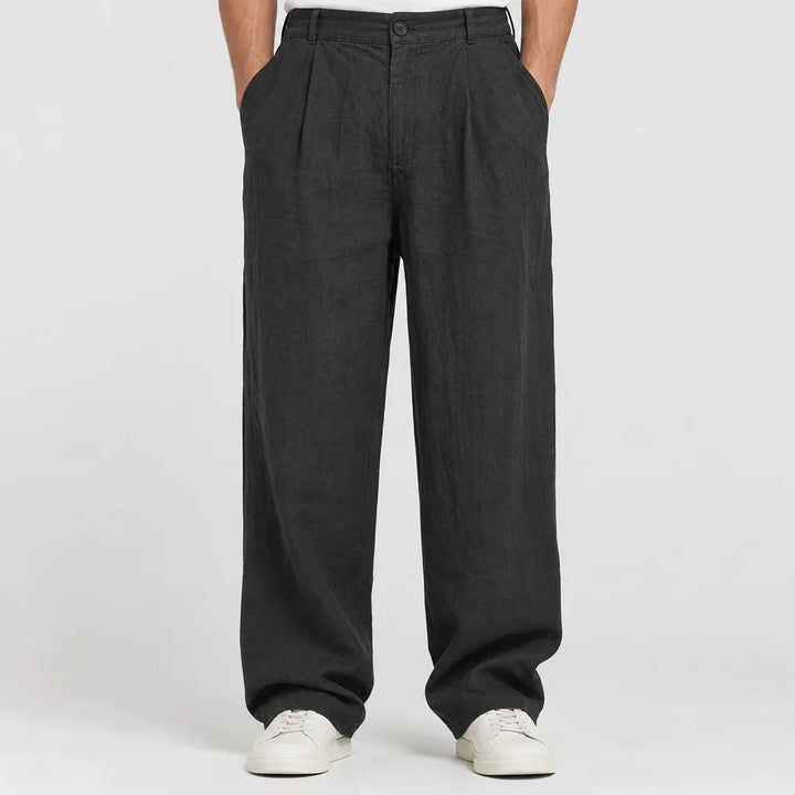 Callum | Men's Fall Baggy Wide leg Sweatpants - Color:Black;Size:XS