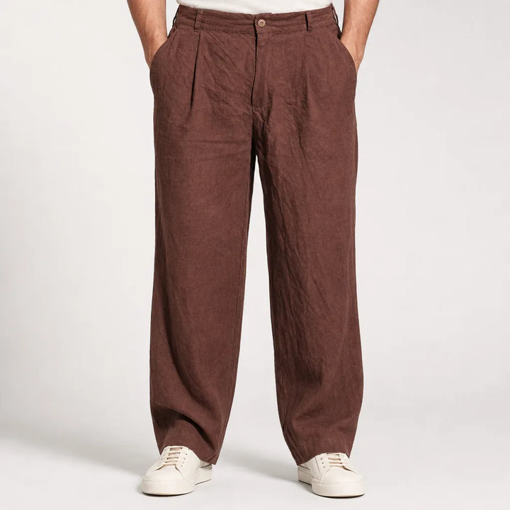 Callum | Men's Fall Baggy Wide leg Sweatpants - Color:Brown;Size:XS