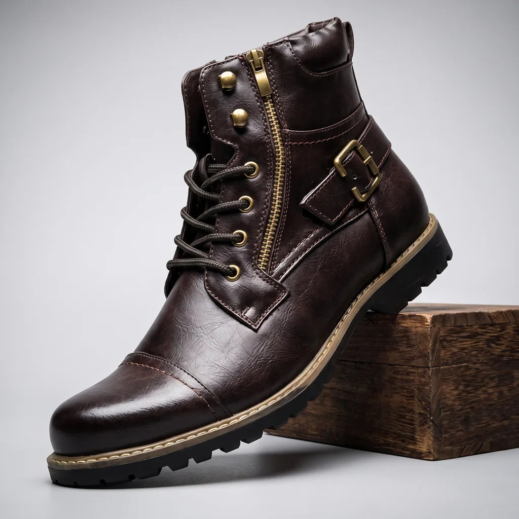 Callum | Mens Fall Work Boots - Color:Dark Brown;Size:38