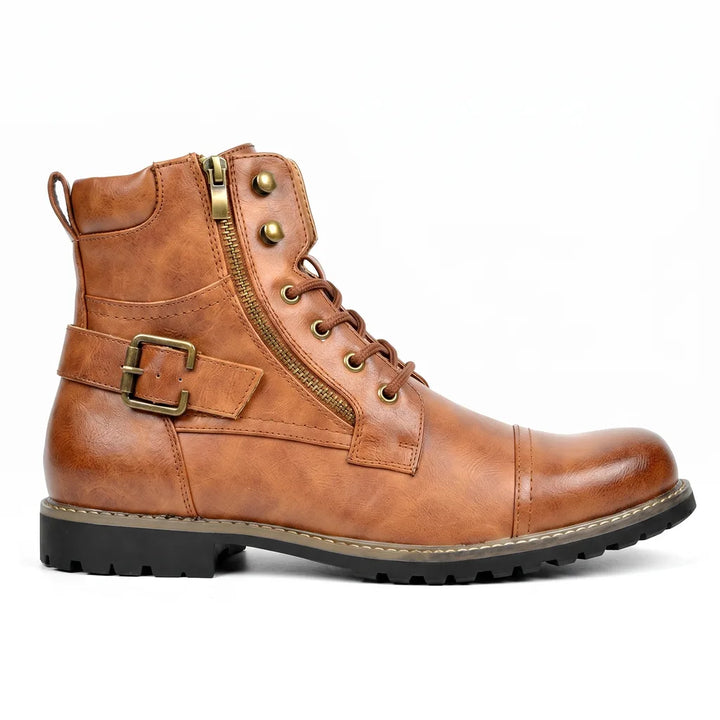 Men's Yellow Tierney Mid-Cut Biker Boots