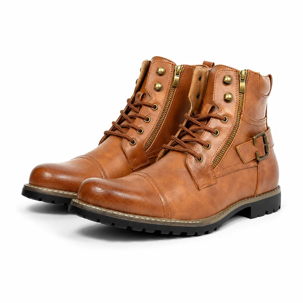 Men's Yellow Tierney Mid-Cut Biker Boots