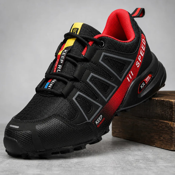 Callum Running Sneakers - Color:Black/Red;Size:38