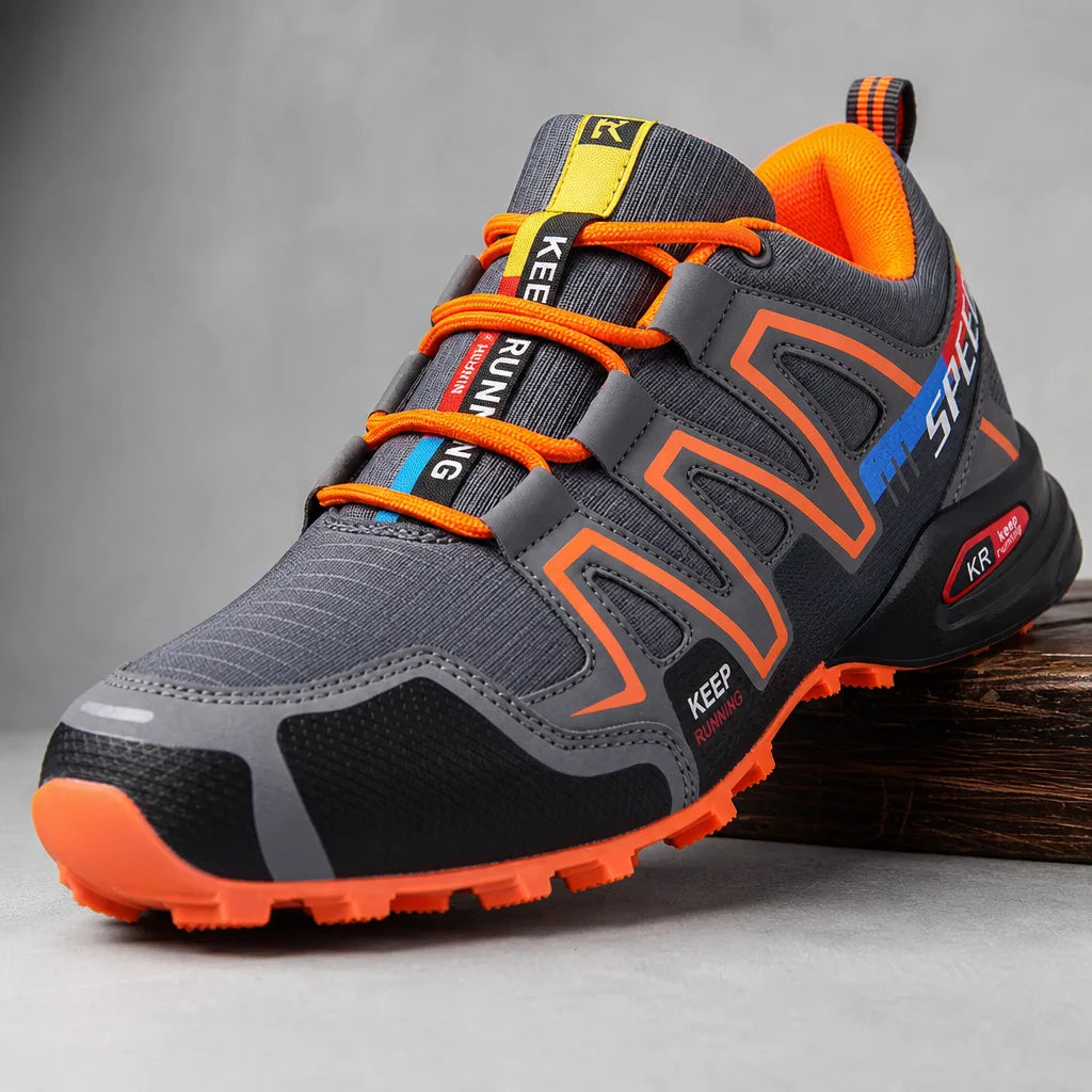 Callum Running Sneakers - Color:Gray/Orange;Size:38