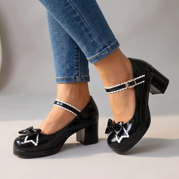 Camilla | Women's Orthopedic Mary Jane Heels - Color:Black;Size:35