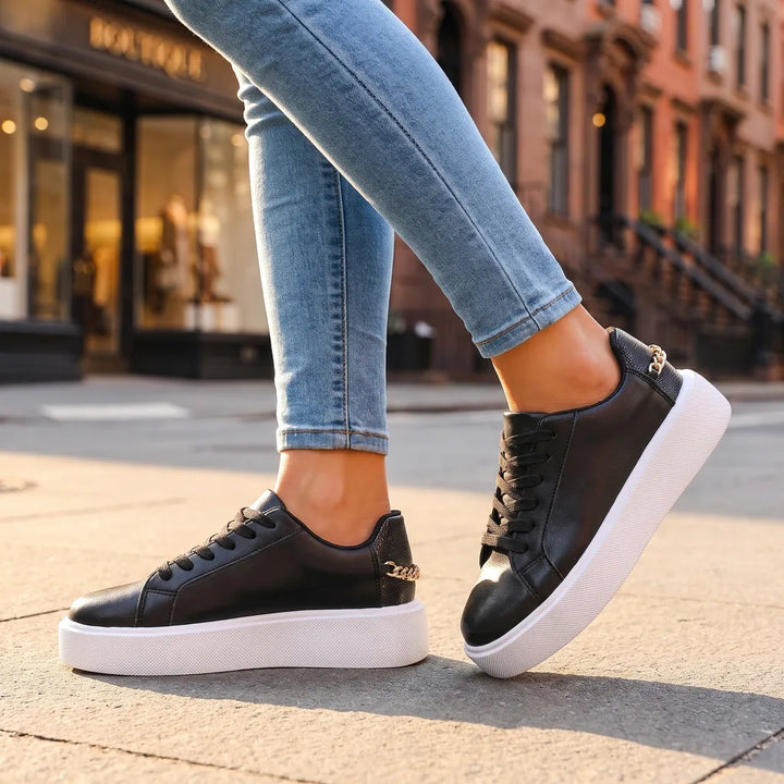 Camille Platform Casual Sneakers - Color:Black;Size:36