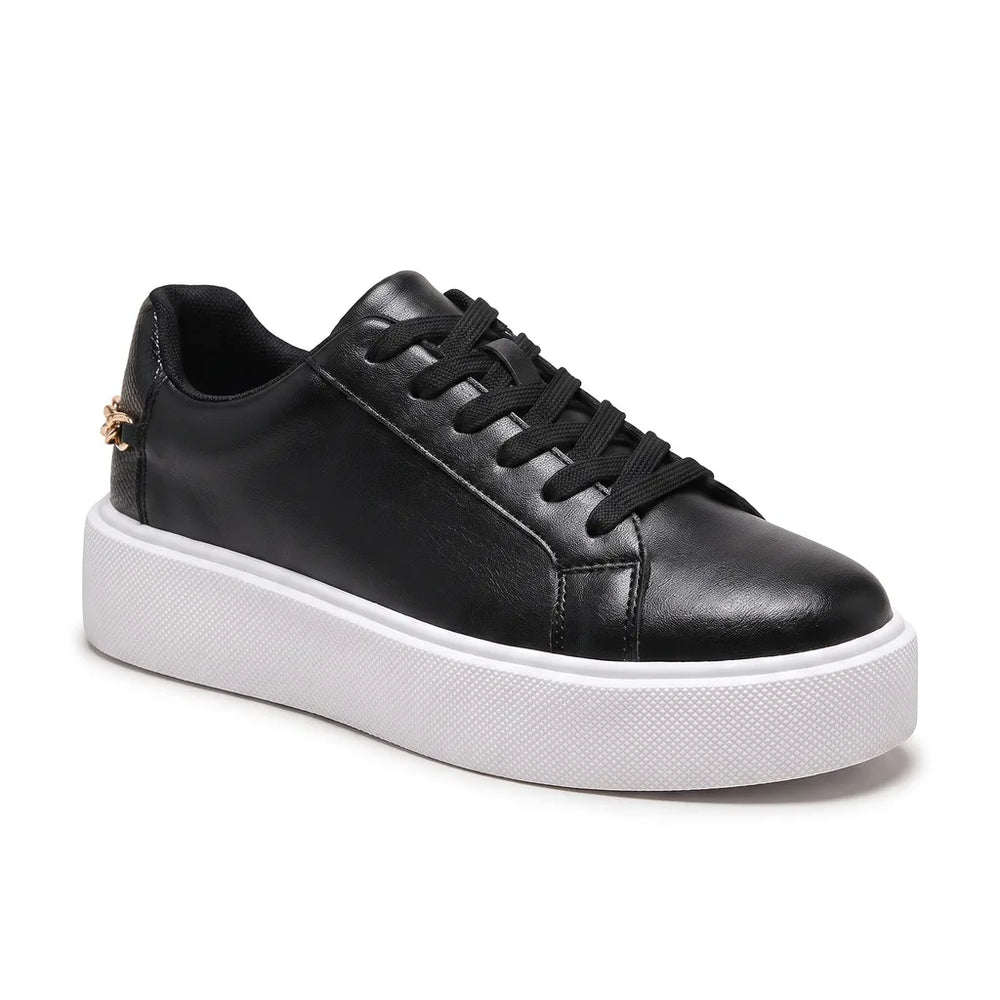 Women's Black Stein Lace Up Platform Sneakers
