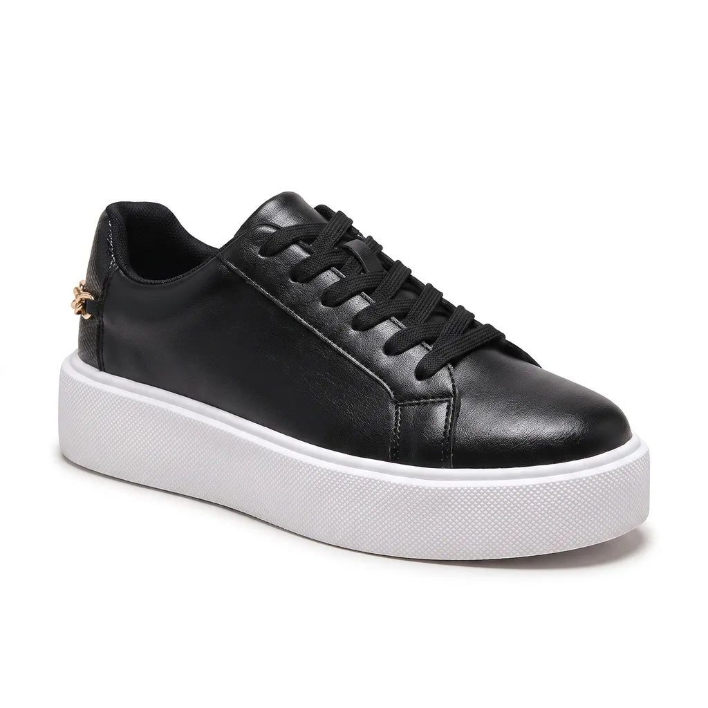 Women's Black Stein Lace Up Platform Sneakers