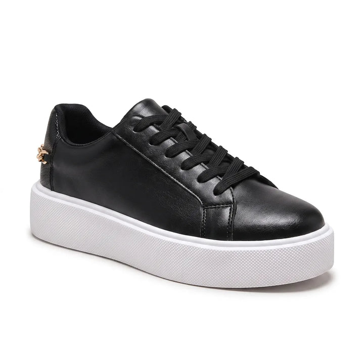 Women's Black Stein Lace Up Platform Sneakers
