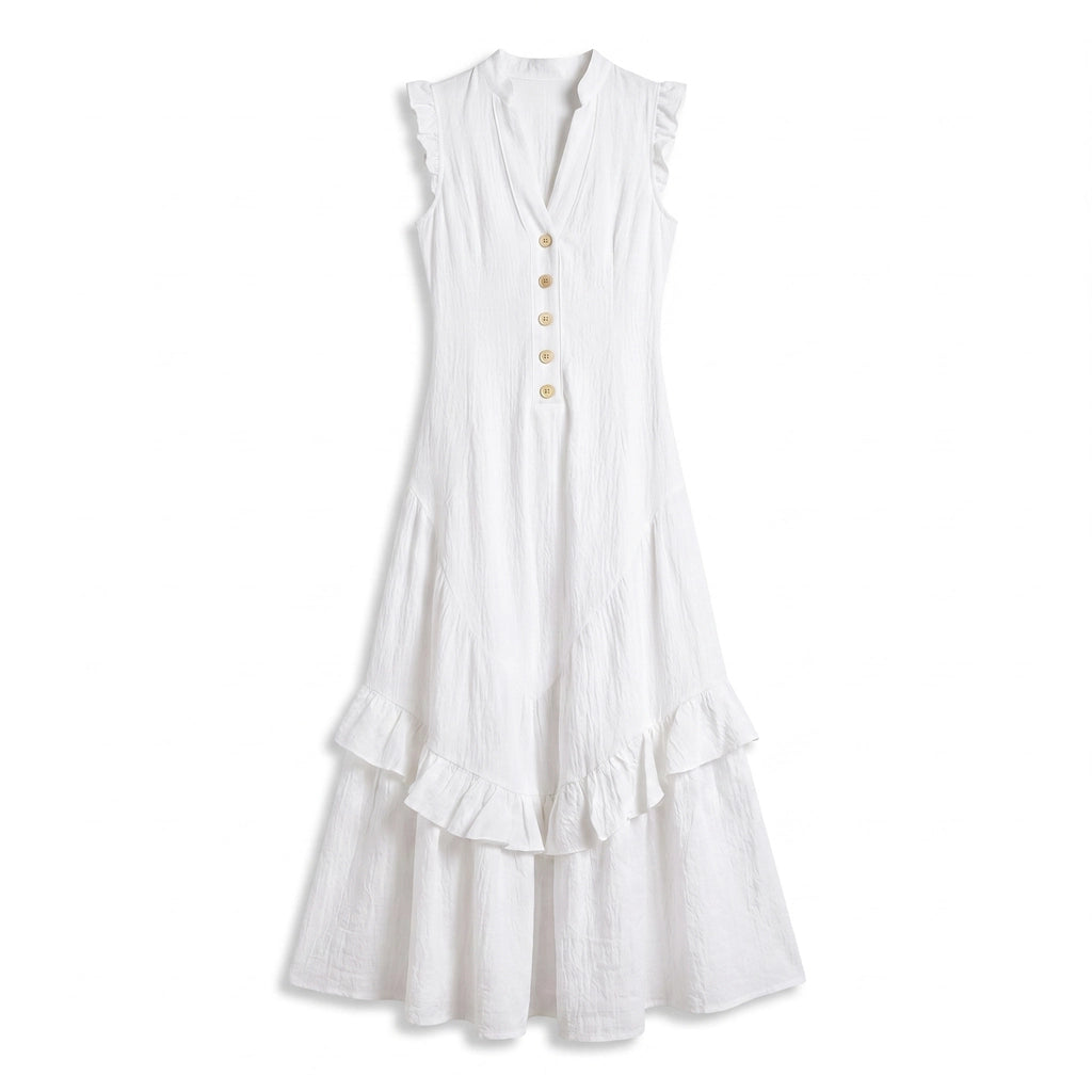 Camille Vance Sleeveless Dress - Color:White;Size:XS