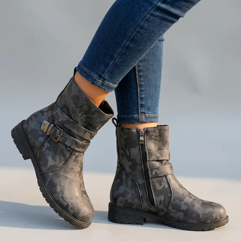 Caroline | Women's Orthopedic Buckle Boots - Color:Gray;Size:36