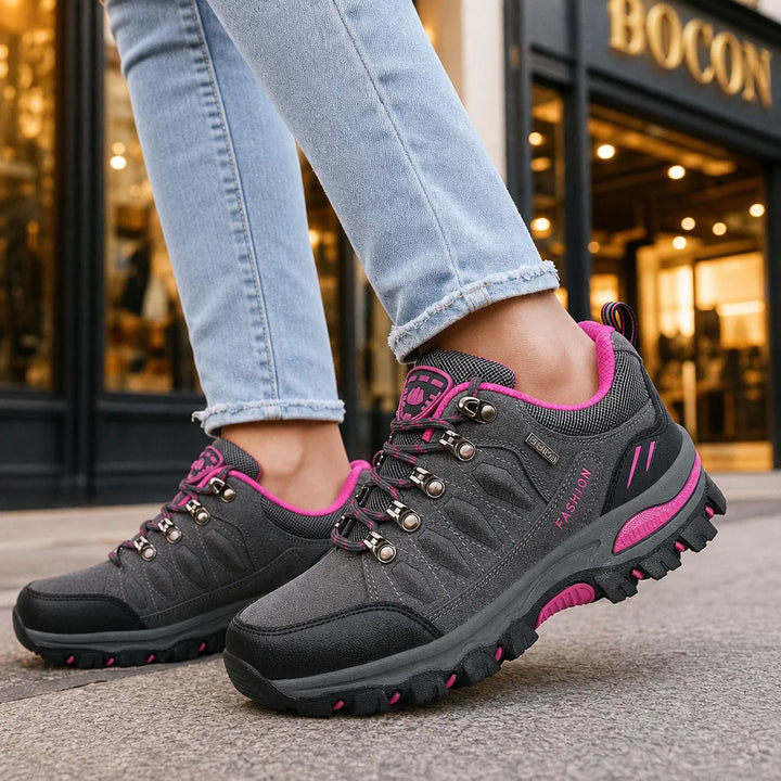 Women's Gray Carrington Waterproof Hiking Sneakers