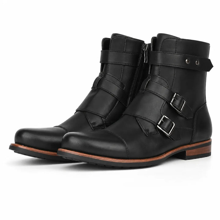 Carver Buckle Cowboy Boots - Color:Black;Size:40
