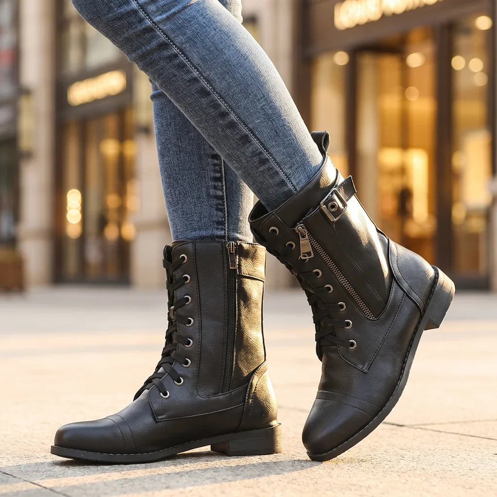 Cassidy | Womens Fall Ankle Boots - Color:Black;Size:36