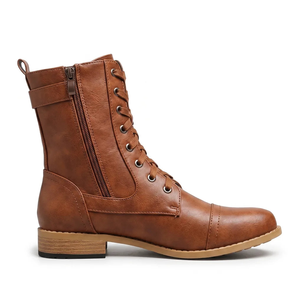 Women's Brown Shiloh Lace Up Mid Boots